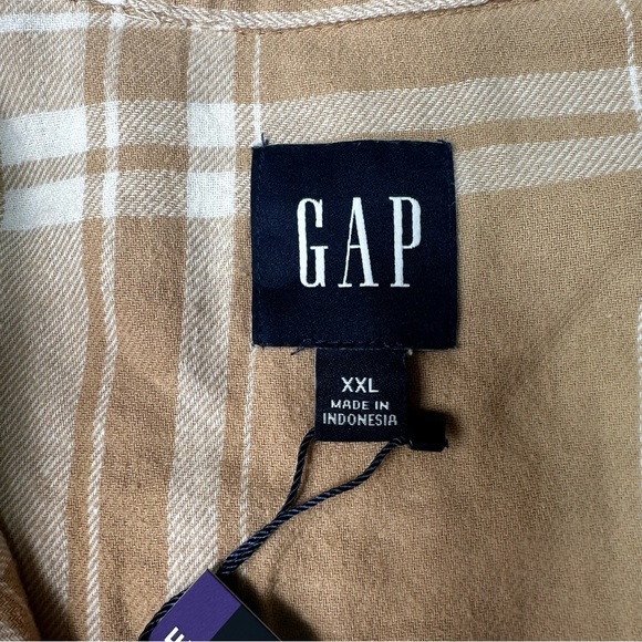 Gap Women's Soft Cotton Relaxed Fit Button Up Flannel Shirt Size XXLarge -New - Picture 9 of 11